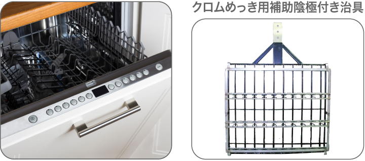 クロムめっき用補助陰極付き治具